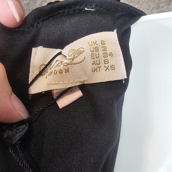 Club L London wrap front sequin skater dress in black | Size 2 (XS) - Picture 10 of 14